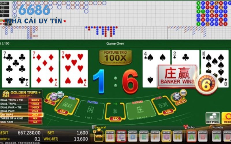 Lucky Six Baccarat là biến thể của bản truyền thống